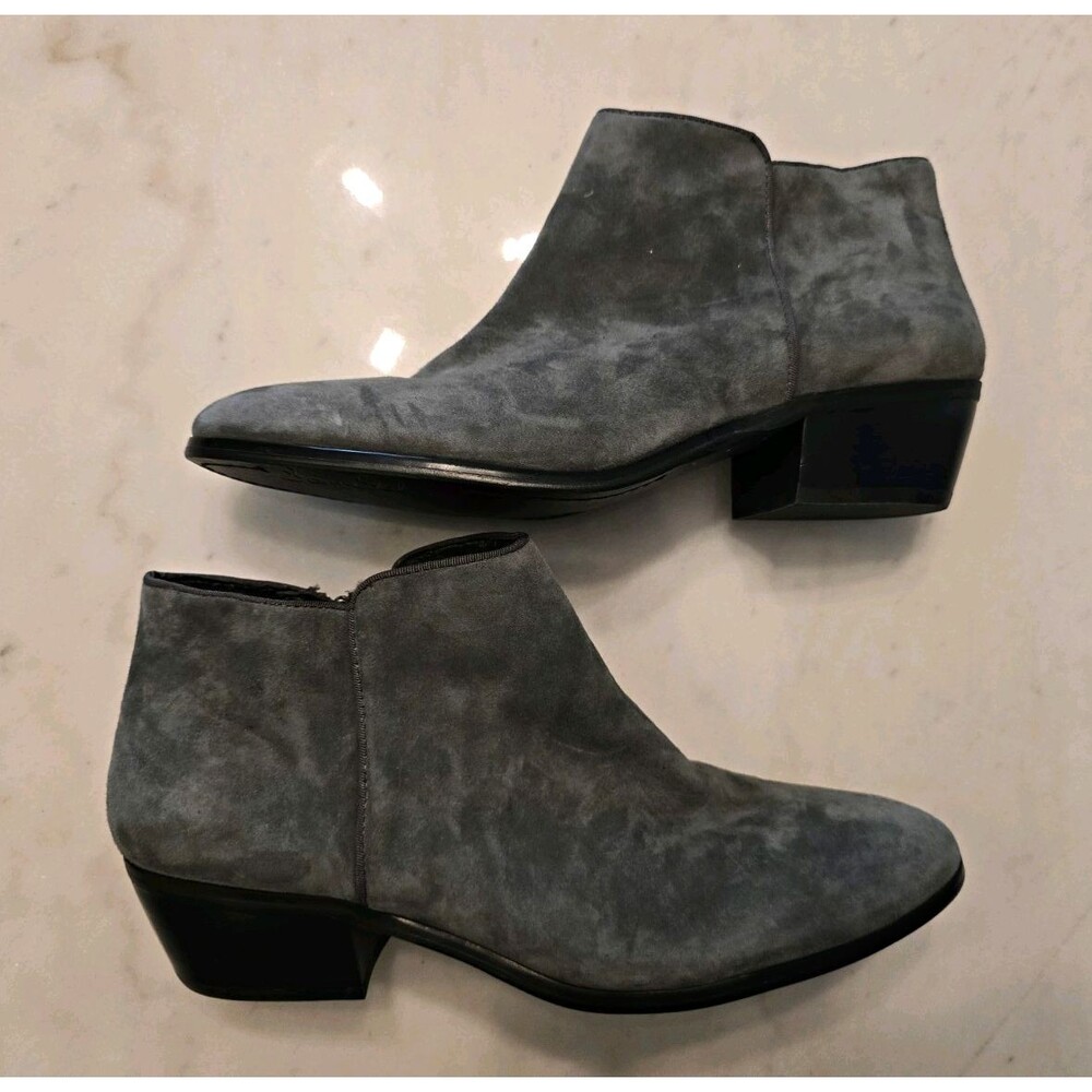 Sam Edelman Petty Women’s olive Suede Side Zip Ankle Bootie Almond Toe 10.5 nwob